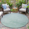 Piper Looms Chantille Swirls ACN2107 Mint Machine Washable Area Rug Round Outdoor Lifestyle Image Feature