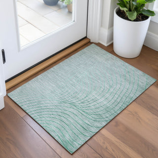 Piper Looms Chantille Swirls ACN2107 Mint Machine Washable Area Rug Scatter Lifestyle Image Feature