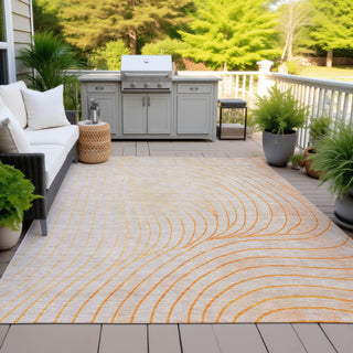 Piper Looms Chantille Swirls ACN2107 Orange Machine Washable Area Rug Outdoor Lifestyle Image Feature