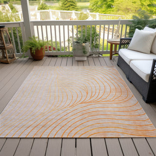 Piper Looms Chantille Swirls ACN2107 Orange Machine Washable Area Rug Outdoor Lifestyle Image Feature