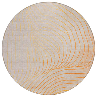 Piper Looms Chantille Swirls ACN2107 Orange Machine Washable Area Rug Round Main Image