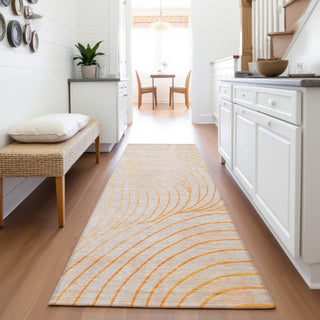 Piper Looms Chantille Swirls ACN2107 Orange Machine Washable Area Rug Runner Lifestyle Image Feature