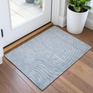 Piper Looms Chantille Swirls ACN2107 Sky Machine Washable Area Rug Scatter Lifestyle Image Feature