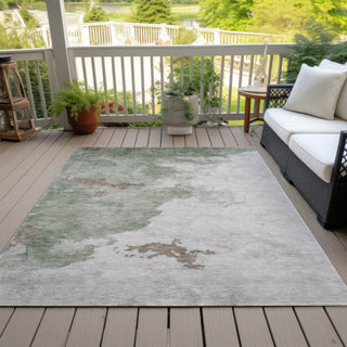 Piper Looms Chantille Abstract ACN2108 Aloe Machine Washable Area Rug Outdoor Lifestyle Image Feature