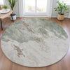 Piper Looms Chantille Abstract ACN2108 Aloe Machine Washable Area Rug Round Lifestyle Image Feature