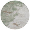 Piper Looms Chantille Abstract ACN2108 Aloe Machine Washable Area Rug Round Main Image