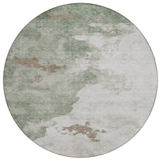 Piper Looms Chantille Abstract ACN2108 Aloe Machine Washable Area Rug Round Main Image