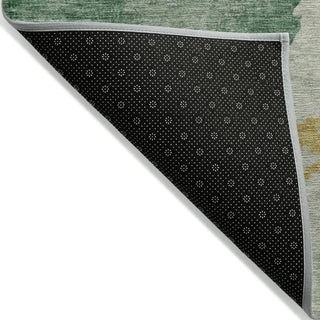 Piper Looms Chantille Abstract ACN2108 Emerald Machine Washable Area Rug Backing Image