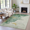 Piper Looms Chantille Abstract ACN2108 Emerald Machine Washable Area Rug Lifestyle Image Feature