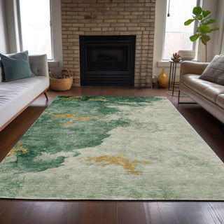 Piper Looms Chantille Abstract ACN2108 Emerald Machine Washable Area Rug Lifestyle Image Feature