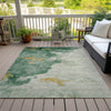 Piper Looms Chantille Abstract ACN2108 Emerald Machine Washable Area Rug Outdoor Lifestyle Image Feature