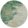 Piper Looms Chantille Abstract ACN2108 Emerald Machine Washable Area Rug Round Main Image