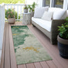 Piper Looms Chantille Abstract ACN2108 Emerald Machine Washable Area Rug Runner Outdoor Lifestyle Image Feature