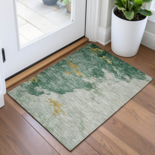 Piper Looms Chantille Abstract ACN2108 Emerald Machine Washable Area Rug Scatter Lifestyle Image Feature
