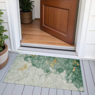 Piper Looms Chantille Abstract ACN2108 Emerald Machine Washable Area Rug Scatter Outdoor Lifestyle Image Feature