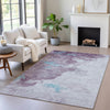 Piper Looms Chantille Abstract ACN2108 Lavender Machine Washable Area Rug Lifestyle Image Feature