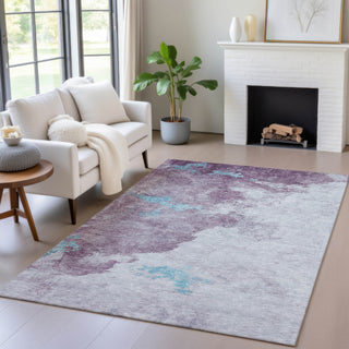 Piper Looms Chantille Abstract ACN2108 Lavender Machine Washable Area Rug Lifestyle Image Feature