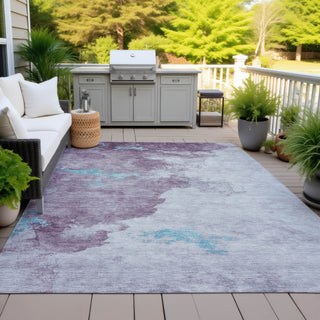 Piper Looms Chantille Abstract ACN2108 Lavender Machine Washable Area Rug Outdoor Lifestyle Image Feature
