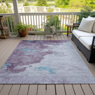 Piper Looms Chantille Abstract ACN2108 Lavender Machine Washable Area Rug Outdoor Lifestyle Image Feature