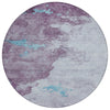 Piper Looms Chantille Abstract ACN2108 Lavender Machine Washable Area Rug Round Main Image