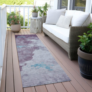 Piper Looms Chantille Abstract ACN2108 Lavender Machine Washable Area Rug Runner Outdoor Lifestyle Image Feature