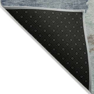 Piper Looms Chantille Abstract ACN2108 Seafoam Machine Washable Area Rug Backing Image