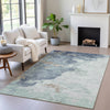 Piper Looms Chantille Abstract ACN2108 Seafoam Machine Washable Area Rug Lifestyle Image Feature