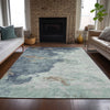 Piper Looms Chantille Abstract ACN2108 Seafoam Machine Washable Area Rug Lifestyle Image Feature