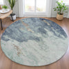 Piper Looms Chantille Abstract ACN2108 Seafoam Machine Washable Area Rug Round Lifestyle Image Feature