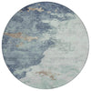 Piper Looms Chantille Abstract ACN2108 Seafoam Machine Washable Area Rug Round Main Image
