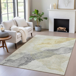 Piper Looms Chantille Abstract ACN2109 Beige Machine Washable Area Rug Lifestyle Image Feature