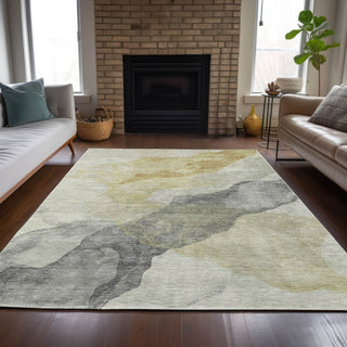 Piper Looms Chantille Abstract ACN2109 Beige Machine Washable Area Rug Lifestyle Image Feature