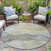 Piper Looms Chantille Abstract ACN2109 Beige Machine Washable Area Rug Round Outdoor Lifestyle Image Feature