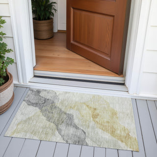 Piper Looms Chantille Abstract ACN2109 Beige Machine Washable Area Rug Scatter Outdoor Lifestyle Image Feature