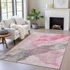 Piper Looms Chantille Abstract ACN2109 Blush Machine Washable Area Rug Lifestyle Image Feature