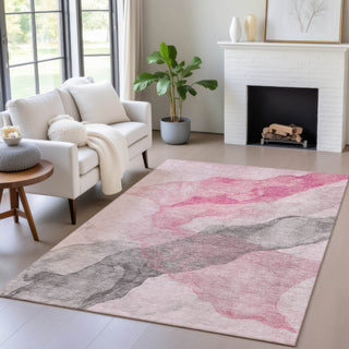 Piper Looms Chantille Abstract ACN2109 Blush Machine Washable Area Rug Lifestyle Image Feature
