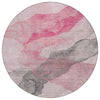 Piper Looms Chantille Abstract ACN2109 Blush Machine Washable Area Rug Round Main Image