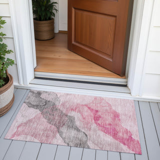 Piper Looms Chantille Abstract ACN2109 Blush Machine Washable Area Rug Scatter Outdoor Lifestyle Image Feature
