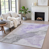 Piper Looms Chantille Abstract ACN2109 Lavender Machine Washable Area Rug Lifestyle Image Feature
