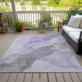Piper Looms Chantille Abstract ACN2109 Lavender Machine Washable Area Rug Outdoor Lifestyle Image Feature
