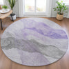 Piper Looms Chantille Abstract ACN2109 Lavender Machine Washable Area Rug Round Lifestyle Image Feature
