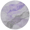 Piper Looms Chantille Abstract ACN2109 Lavender Machine Washable Area Rug Round Main Image