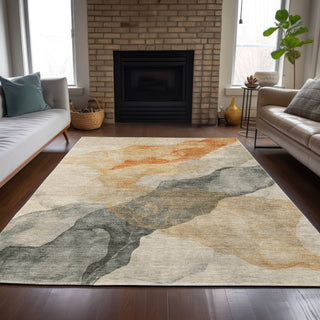 Piper Looms Chantille Abstract ACN2109 Orange Machine Washable Area Rug Lifestyle Image Feature