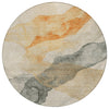 Piper Looms Chantille Abstract ACN2109 Orange Machine Washable Area Rug Round Main Image