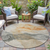 Piper Looms Chantille Abstract ACN2109 Orange Machine Washable Area Rug Round Outdoor Lifestyle Image Feature