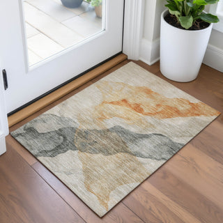 Piper Looms Chantille Abstract ACN2109 Orange Machine Washable Area Rug Scatter Lifestyle Image Feature