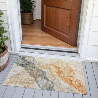 Piper Looms Chantille Abstract ACN2109 Orange Machine Washable Area Rug Scatter Outdoor Lifestyle Image Feature
