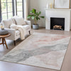 Piper Looms Chantille Abstract ACN2109 Salmon Machine Washable Area Rug Lifestyle Image Feature