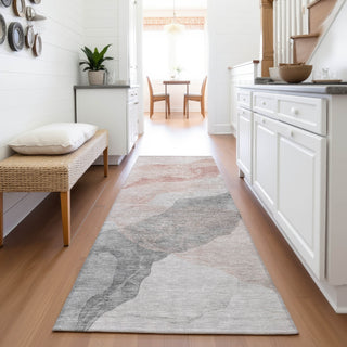 Piper Looms Chantille Abstract ACN2109 Salmon Machine Washable Area Rug Runner Lifestyle Image Feature