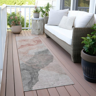 Piper Looms Chantille Abstract ACN2109 Salmon Machine Washable Area Rug Runner Outdoor Lifestyle Image Feature